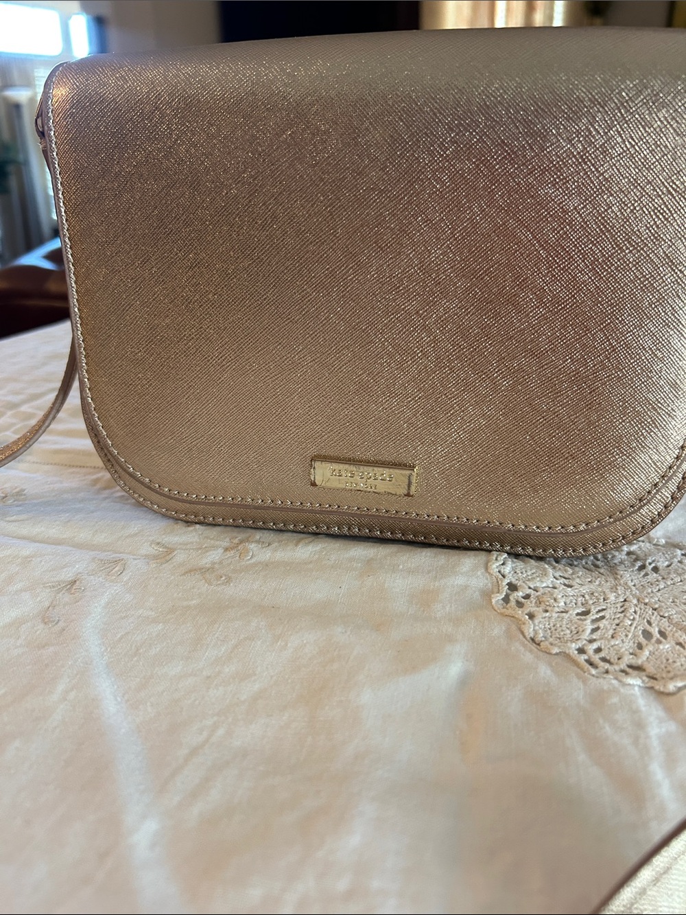 kate spade Rose Gold Metallic Crossbody Bag